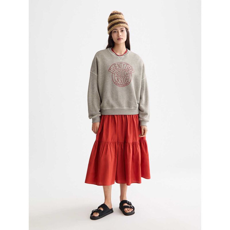 Scotch & Soda Washed Oversized Fit Graphic Sweatshirt image number 3